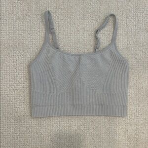 Aerie Gray Ribbed Bra Top